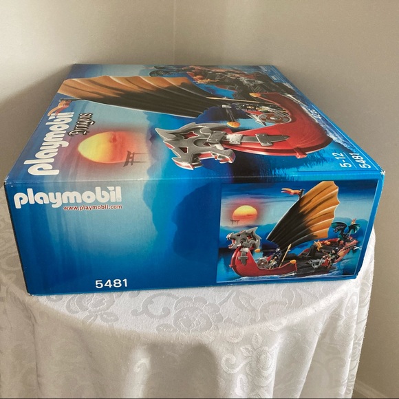 Retired Playmobil Dragons #5481 Battle Ship W/Blue Dragon Floats On Water - Picture 5 of 7